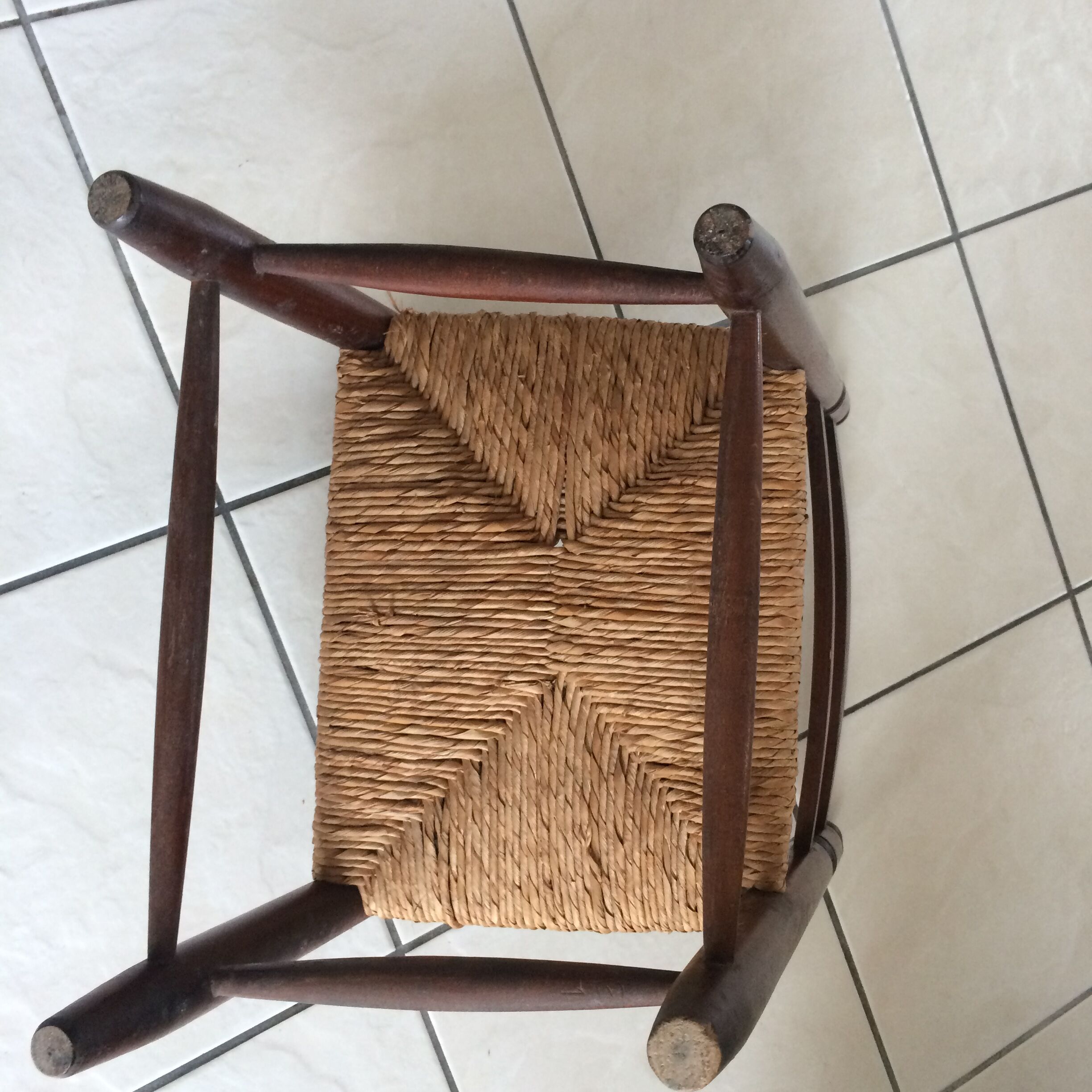 Armchair straw wood