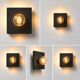 Black cement tile wall light