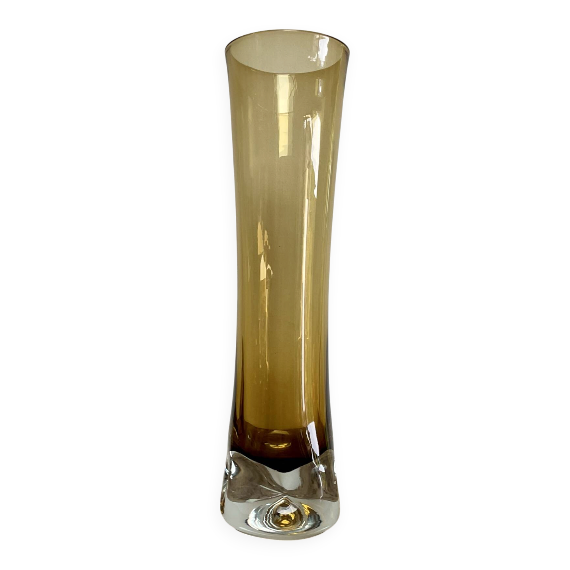 Vase verre soufflé ambre