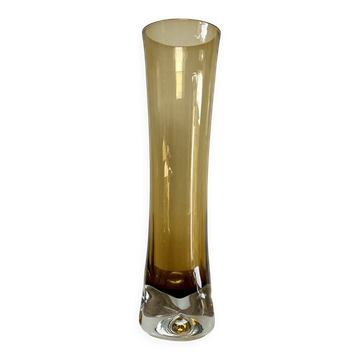Amber blown glass vase