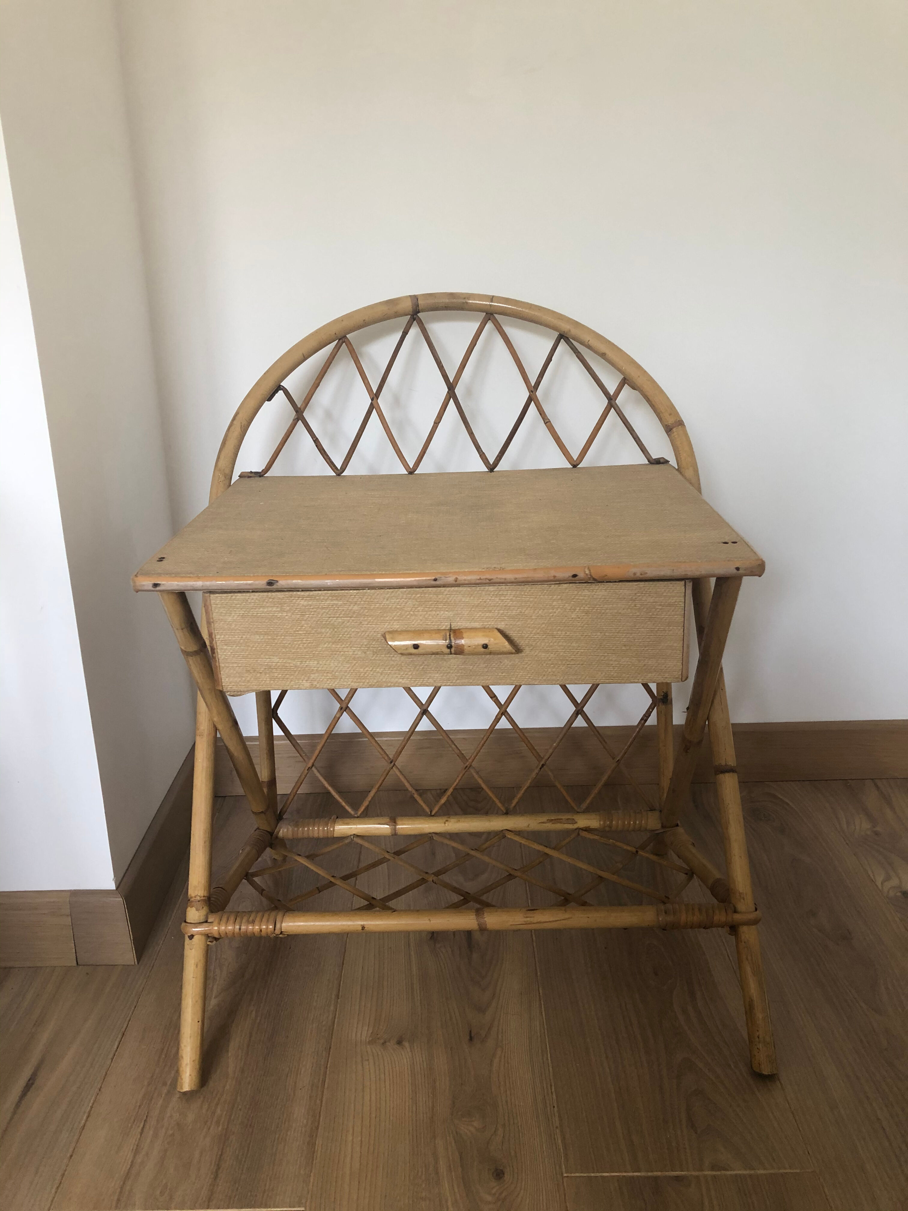 Vintage rattan nightstand