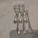 6 silver-plated dessert forks by Christofle, Albi pattern