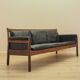 Rosewood sofa Gunnar Myrstrand for Källemo, black leather, 1960s