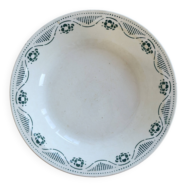 Plat rond vintage terre de fer - Nouvelles Galeries Ennegé Paris