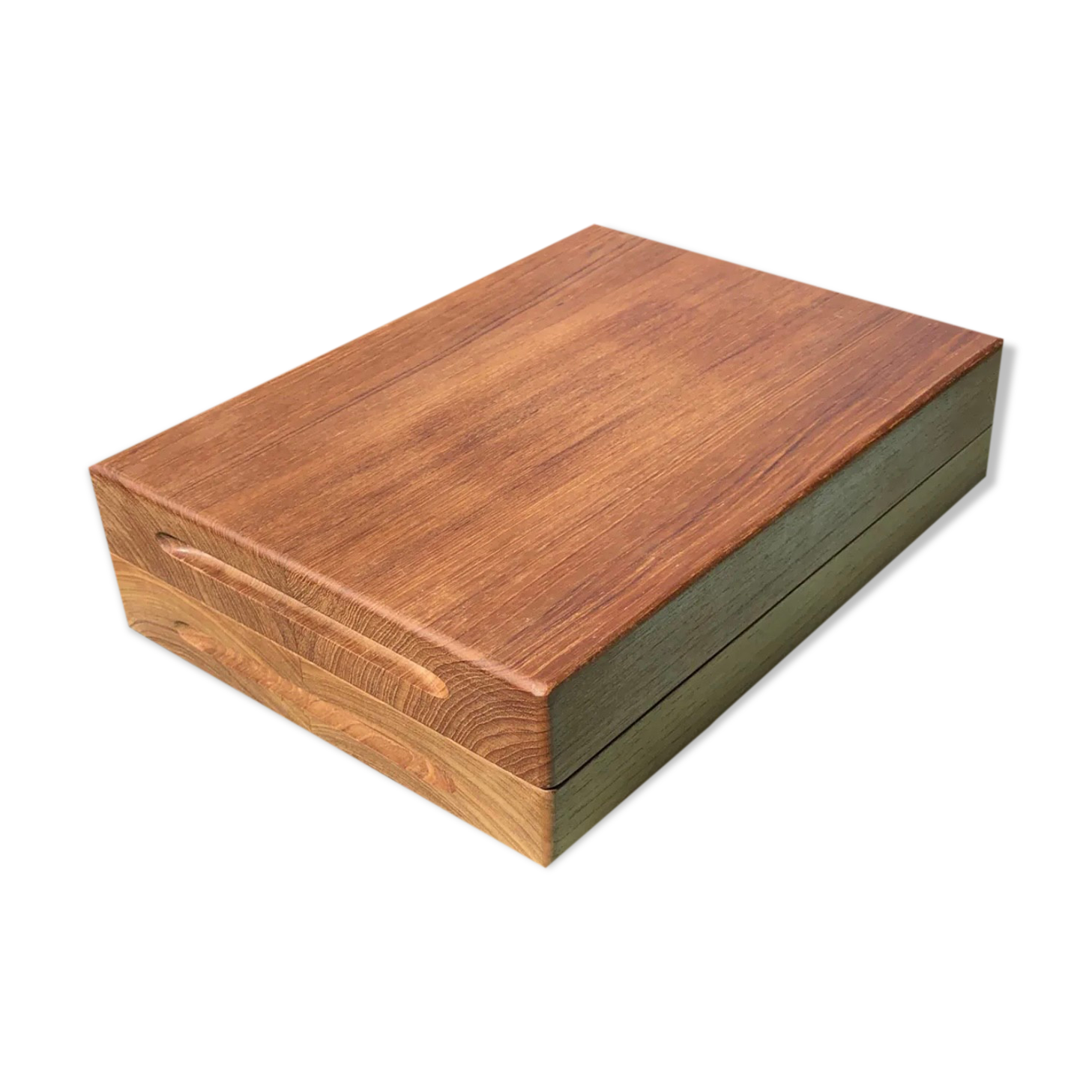 Massive Danish-made teak box 60s without hinges