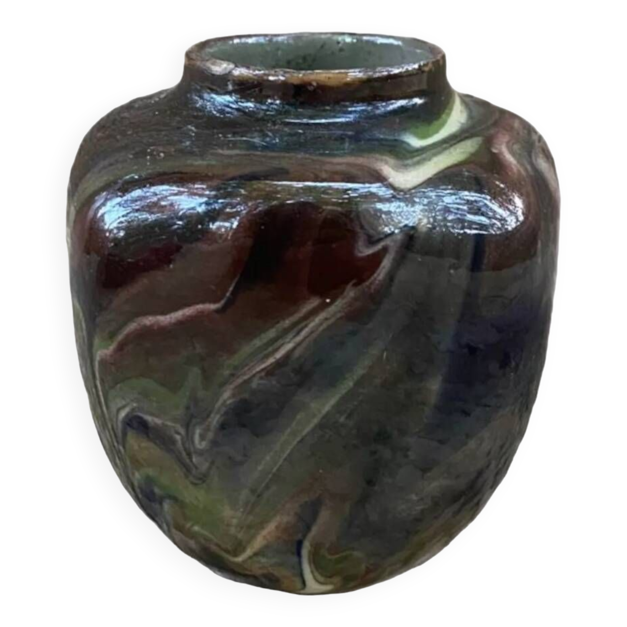 Vase in marbled glazed earthenware, Savoie