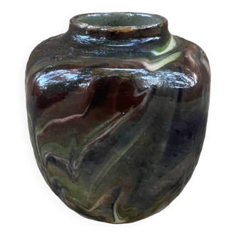 Vase in marbled glazed earthenware, Savoie