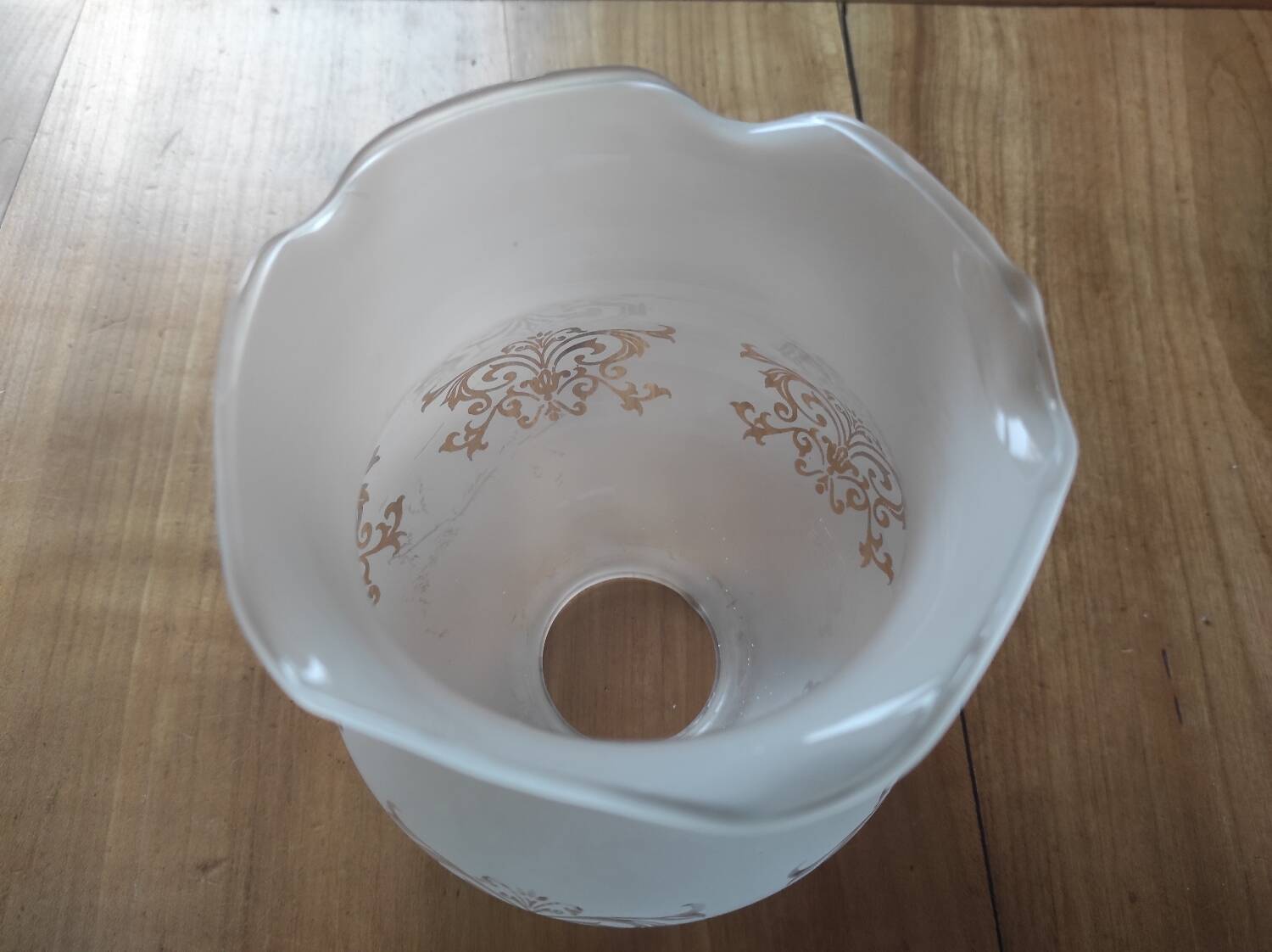 'Tulip' lampshade for lighting, transparent decoration on frosted glass.