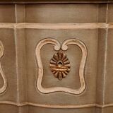 Louis XV style crossbow chest of drawers with patina