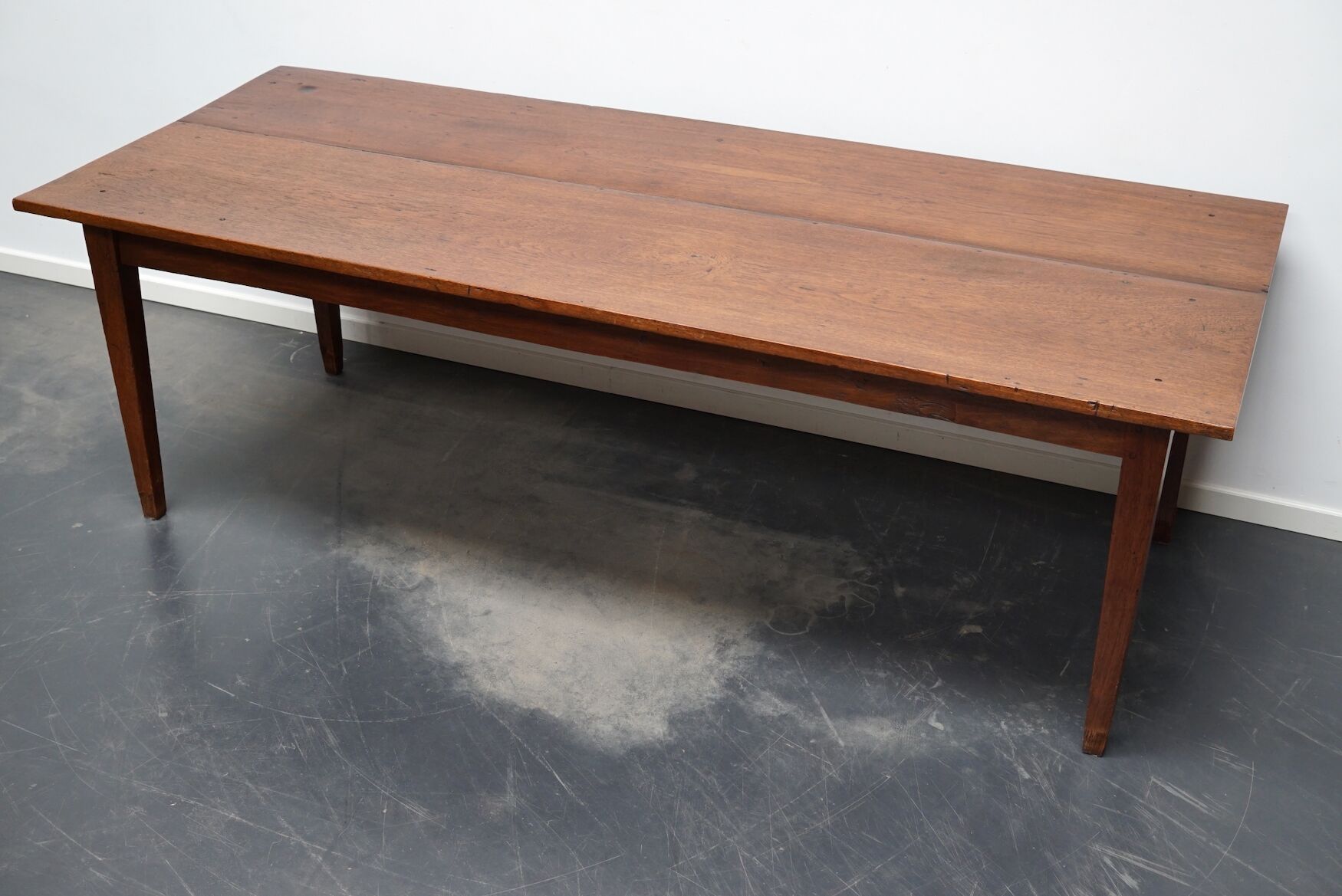 Large Antique 19th Century English Rustic Farmhouse Teak Dining Table