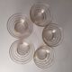 Set of 5 1950s champagne glasses with gold trim