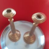 Pair of ancient gilded candlesticks.