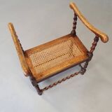 Wokkel chair with armrests and webbing seat