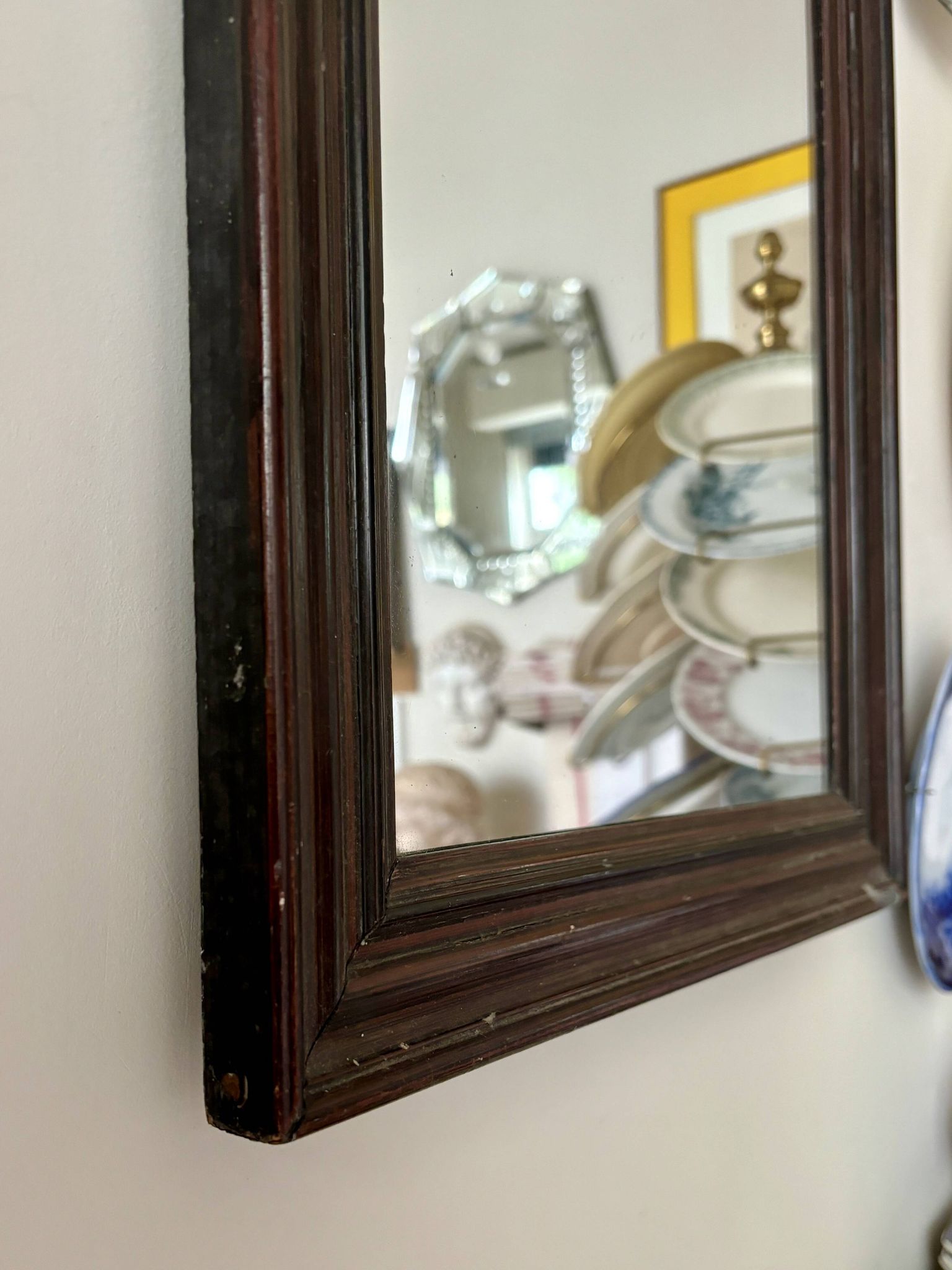 Dark wooden mirror ☐ 49.5 x 40 cm