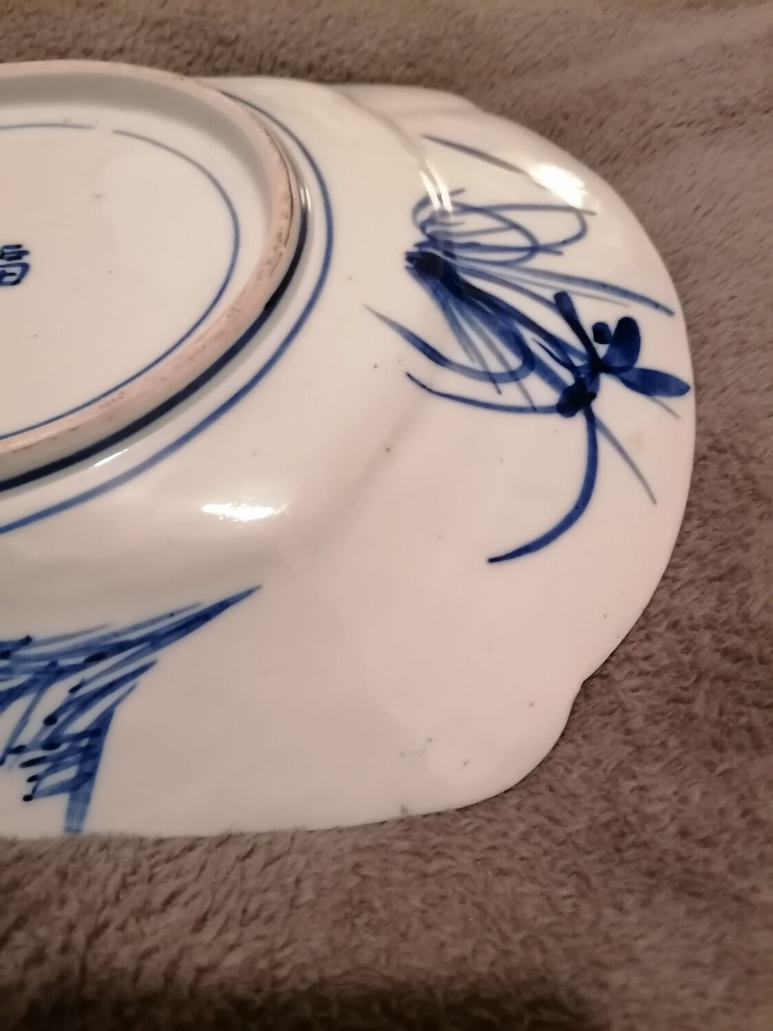 Rectangular dish 19th century Celadon green background Imari Japan