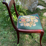 Chaise bois tapisserie vintage