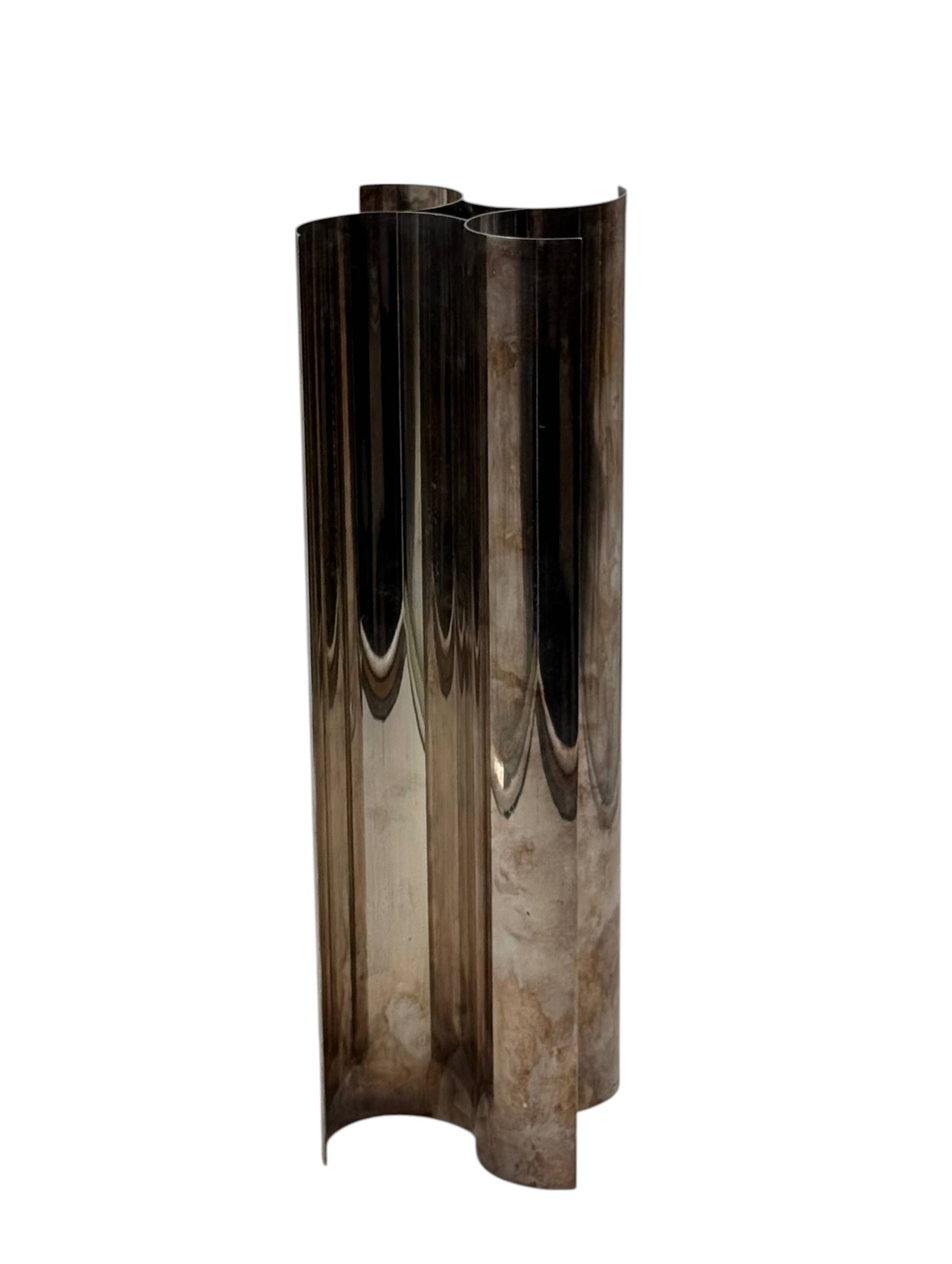 Christian Dior, Silver-plated solifleur sculptural vase, Dior France 1980s