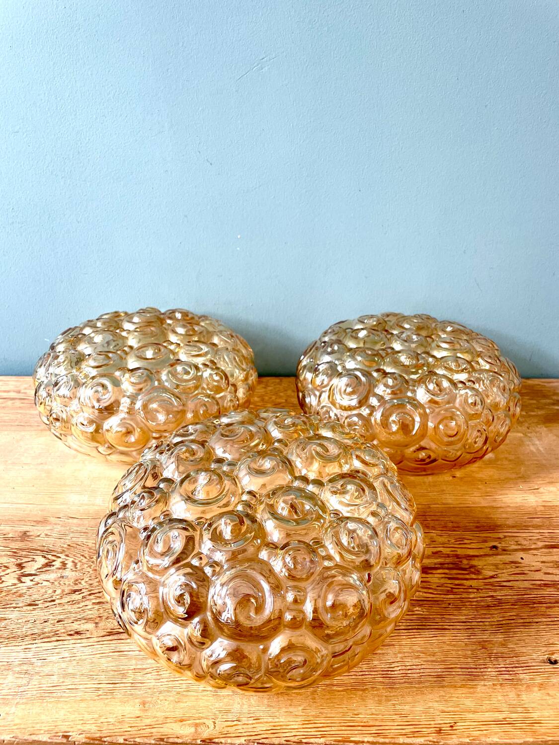 3 Helena Tynell snail ceiling globes, 1960