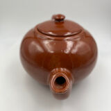 Brown ceramic teapot