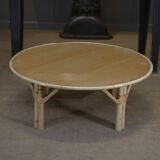 Round rattan coffee table 1960