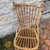 Lot de 10 chaises en rotin vintage