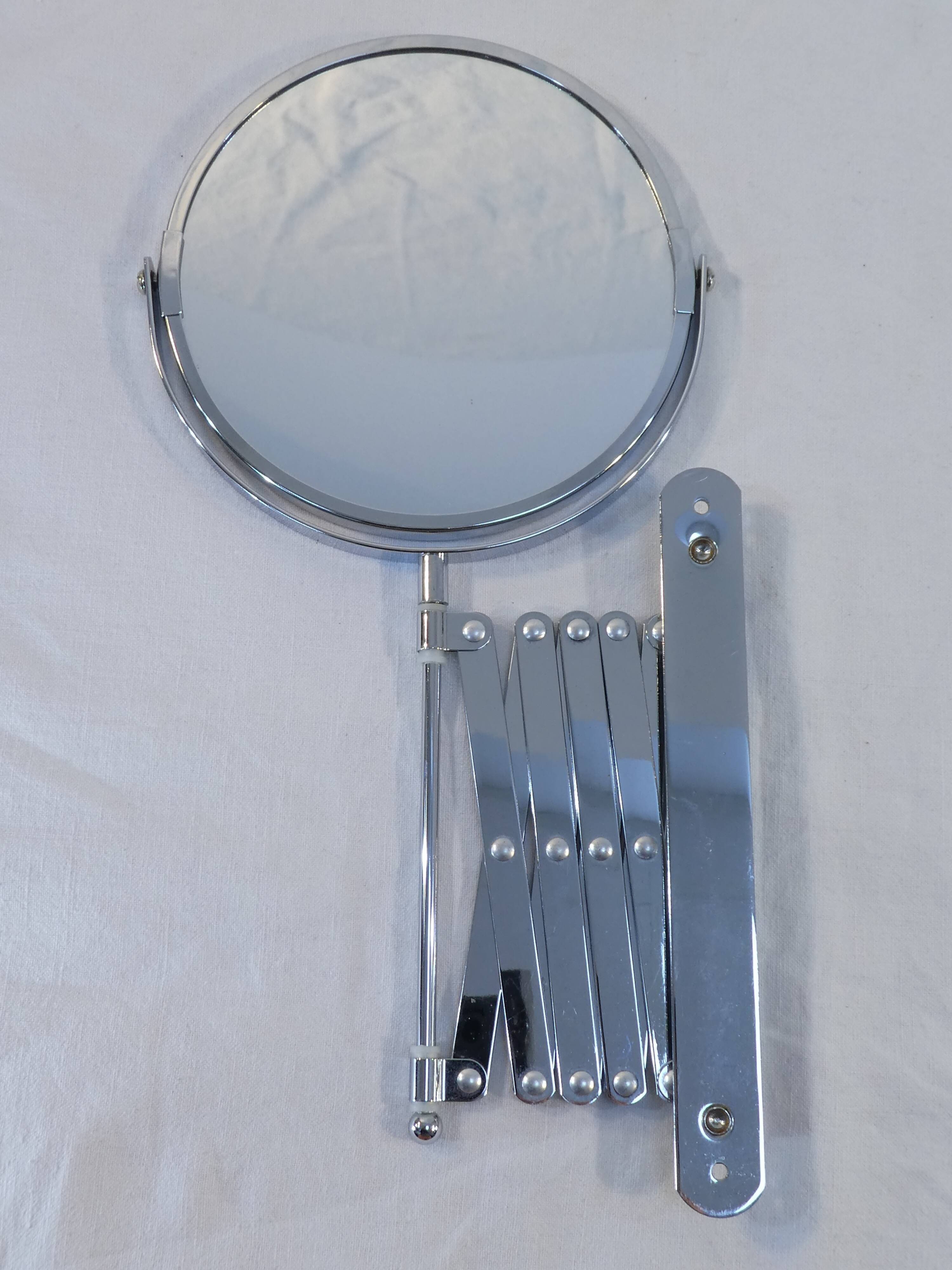 Vintage metal accordion wall mirror