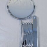 Vintage metal accordion wall mirror