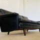 Vintage Danish Mid-Century Georg Thams 3-Seater Sofa in Black Leather, 1960