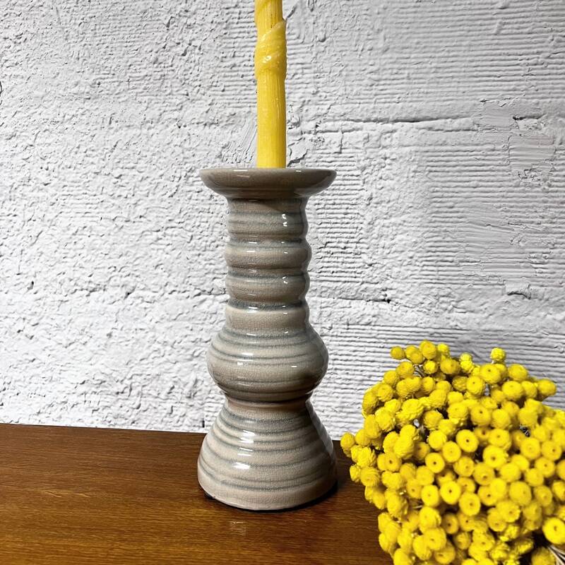 Large earthenware candle holder