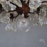 Hanging crystal chandelier and bronze 1900
