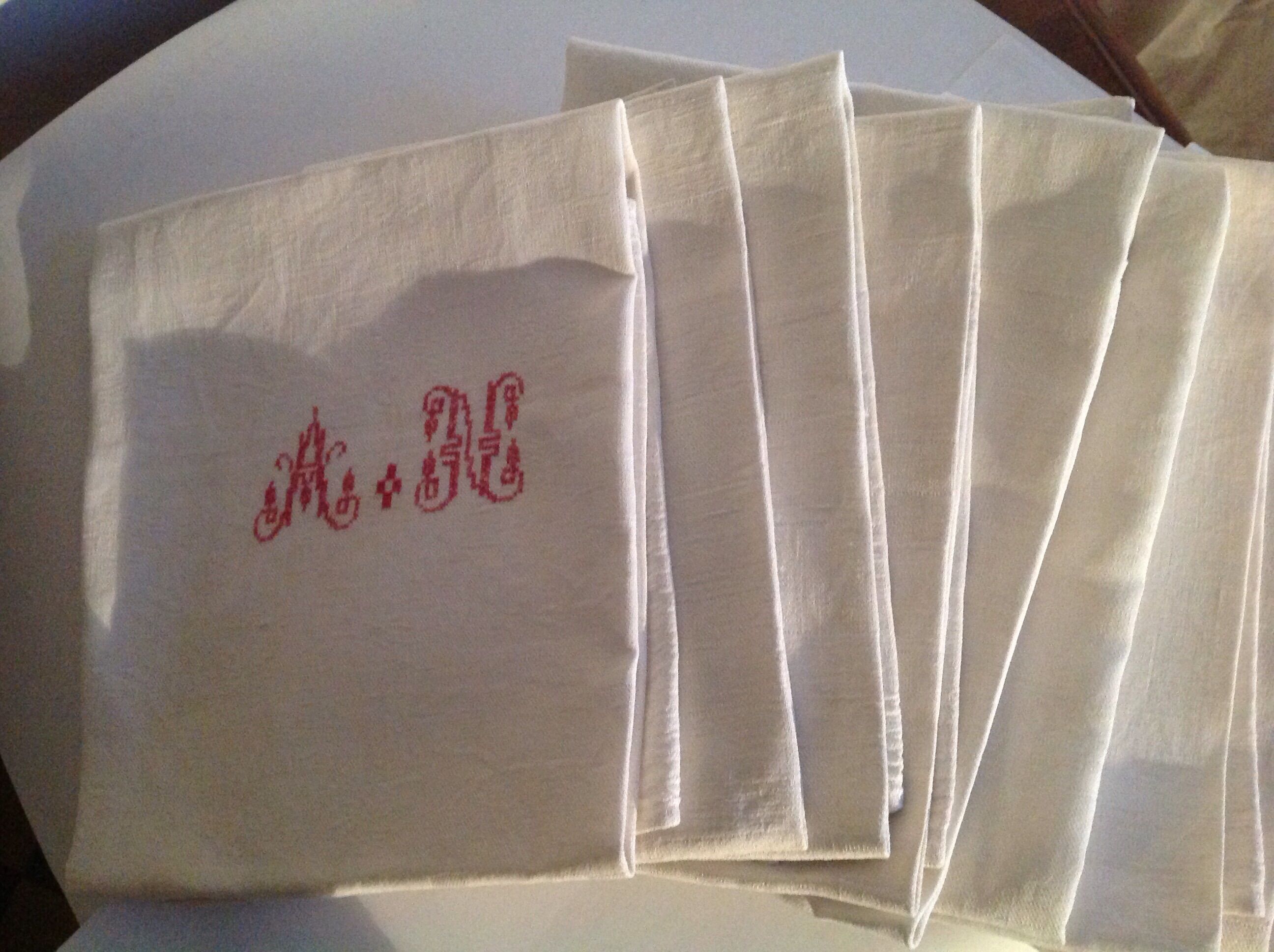 5 cotton damask monogrammed towels