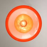 Suspension italienne Space Age en plexiglas orange et laiton, années 1970