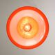 Italian Space Age Orange Plexiglass and Brass Pendant Lamp, 1970s