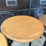 Series of 4 metal and wood school stools