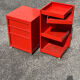 Prisunic 1970 metal trolley and box