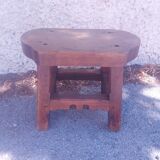 Brutalist wooden stool