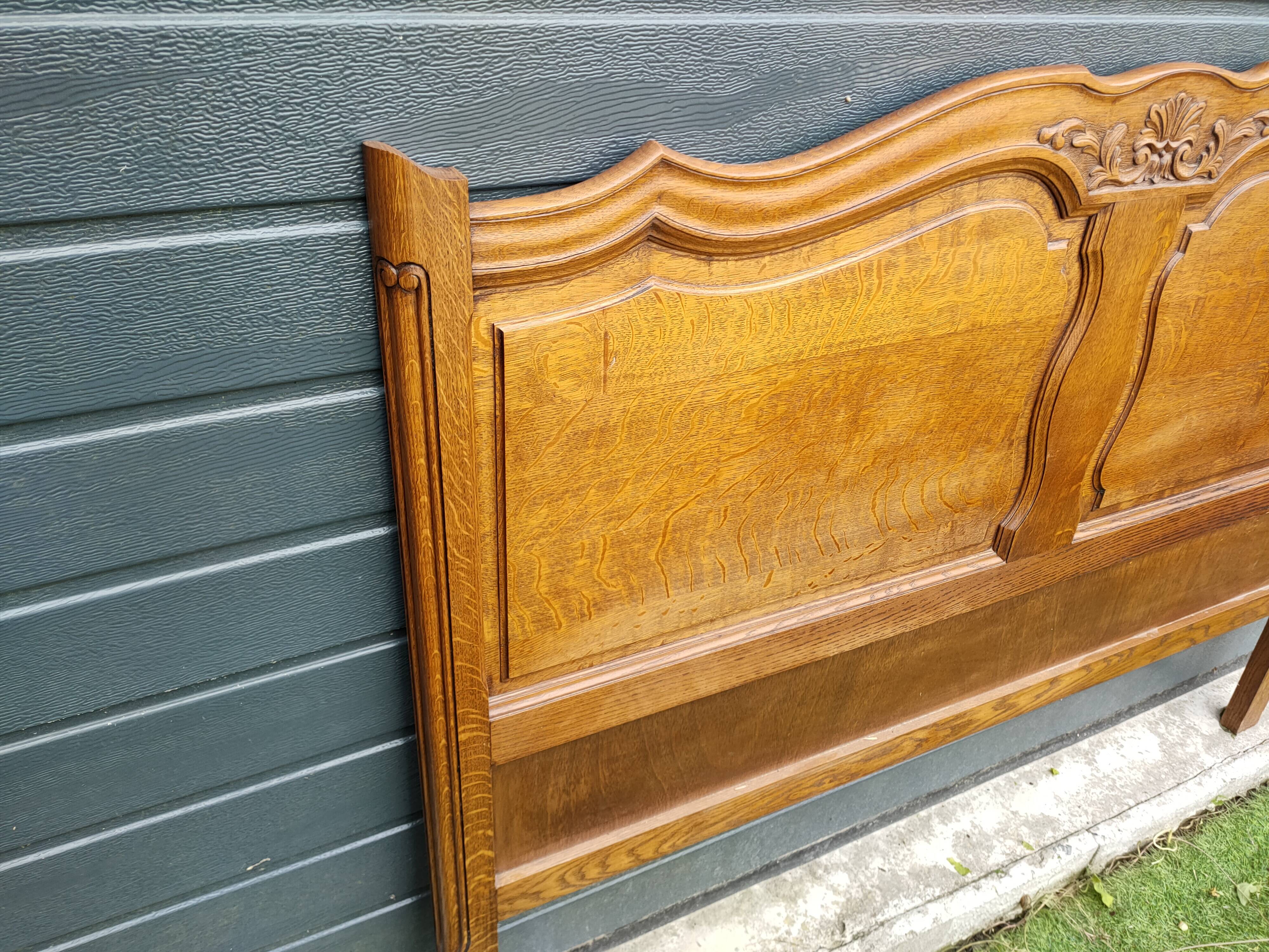 Antique solid oak headboard