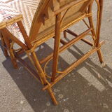 Rattan chaise longue