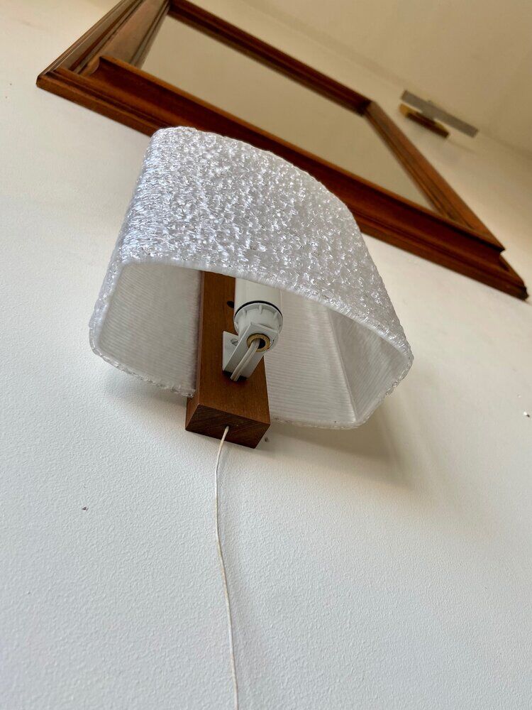 Teak and perspex wall lamp