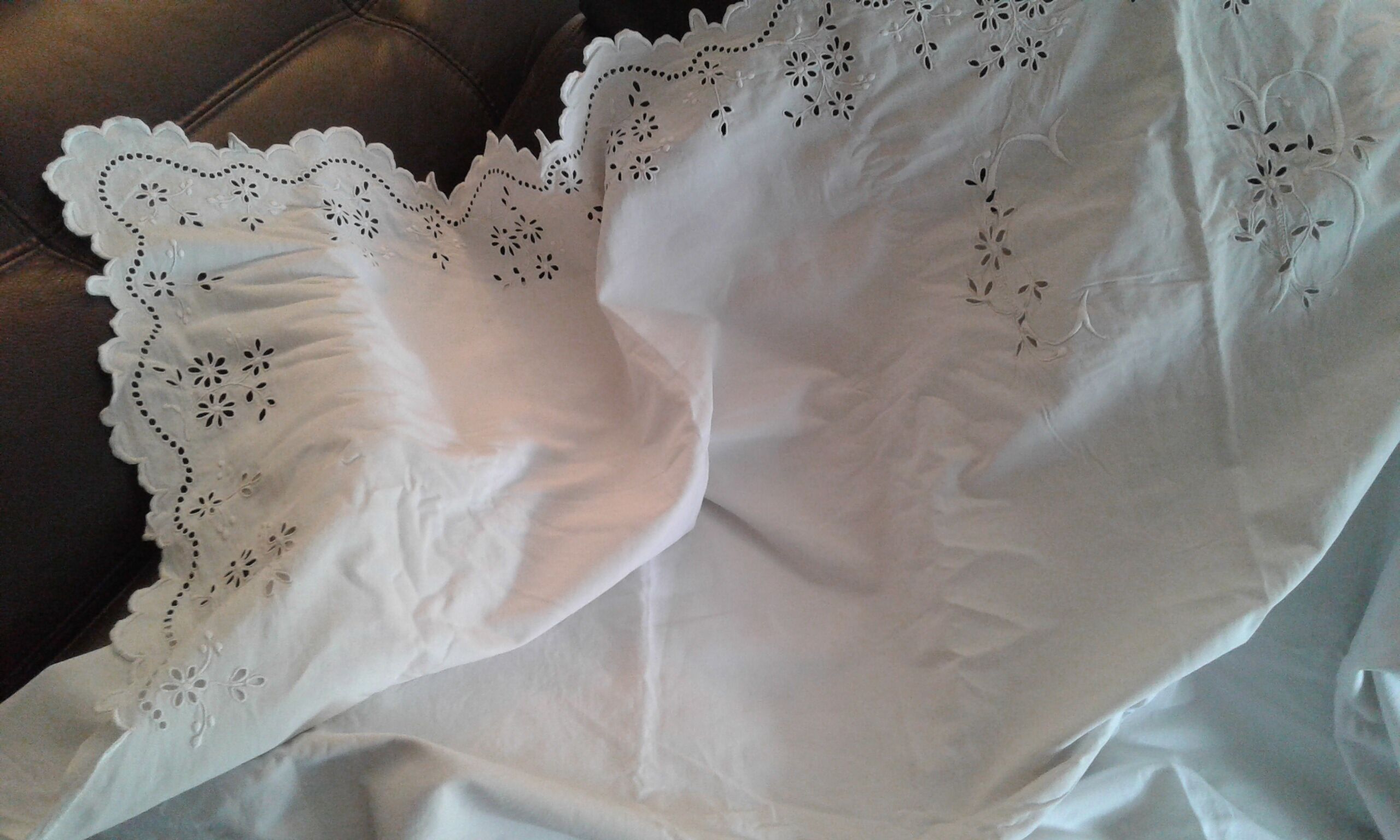 CB monogram linen sheet