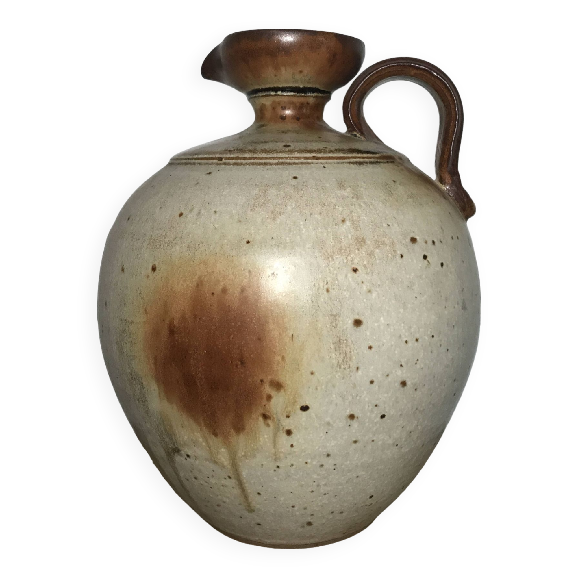 Pyrite stoneware ball pitcher signed Jean-Pierre Prudhomme