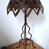 Handcrafted openwork wrought iron lamp