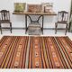 6x8 Red Blue Striped Vintage Kilim Rug  173x243Cm SK 33439