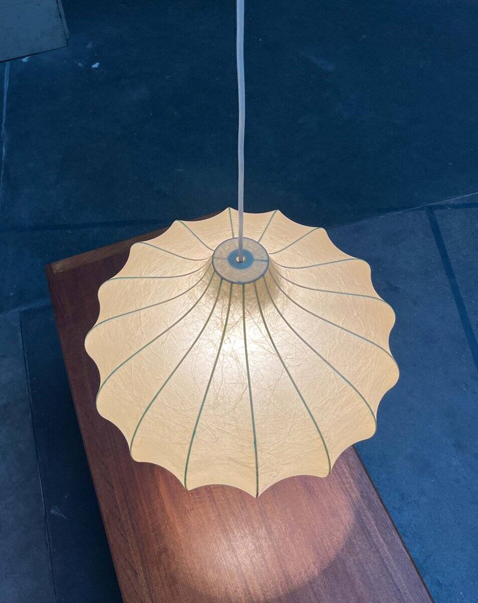 Modern mid-century Cocoon pendant lamp by Friedel Wauer for Goldkant Leuchten, Germany, 1960s.