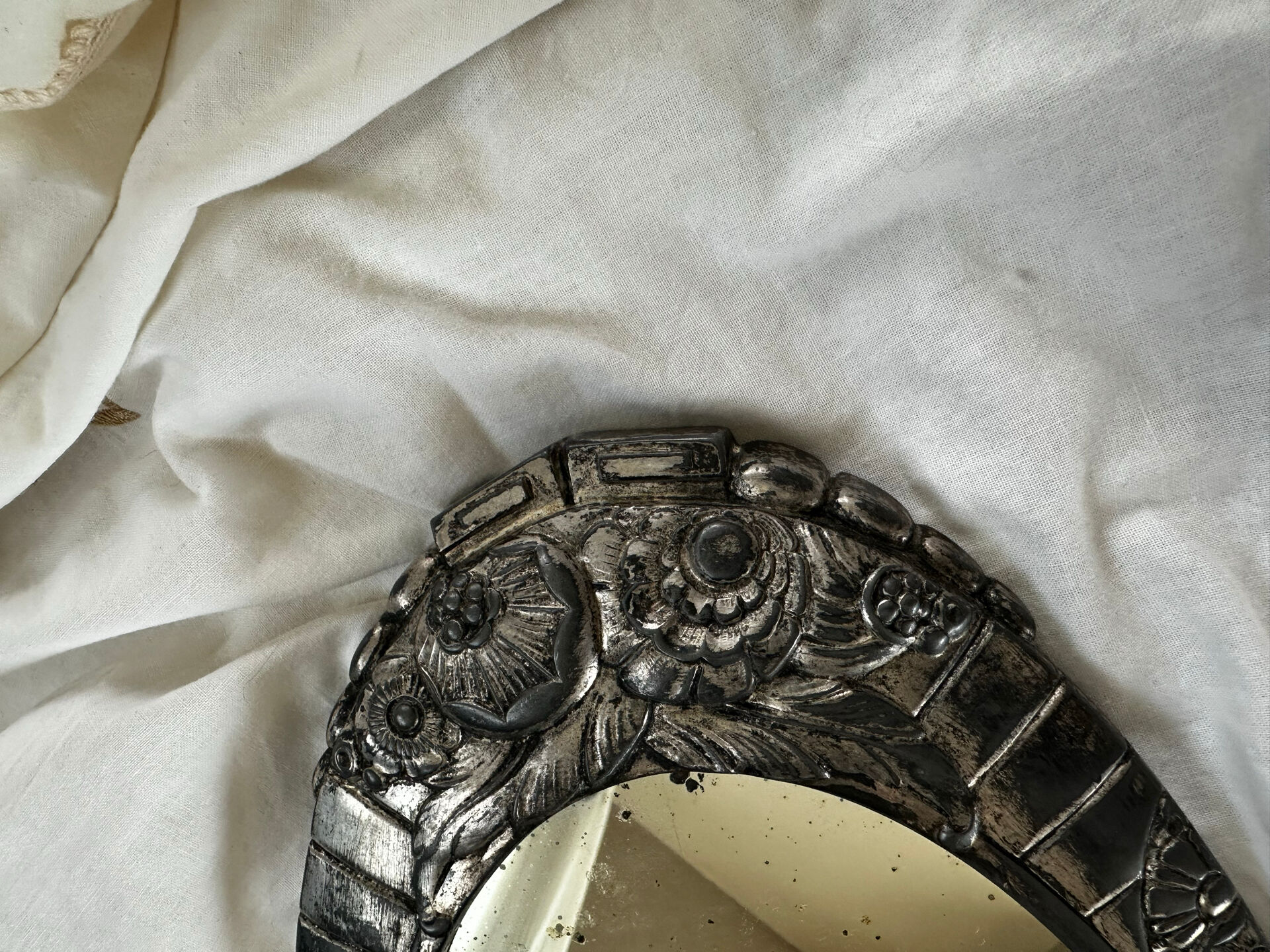 Art Deco Mirror Dilecta. French Silverware. Registered Model ~ 1920/30