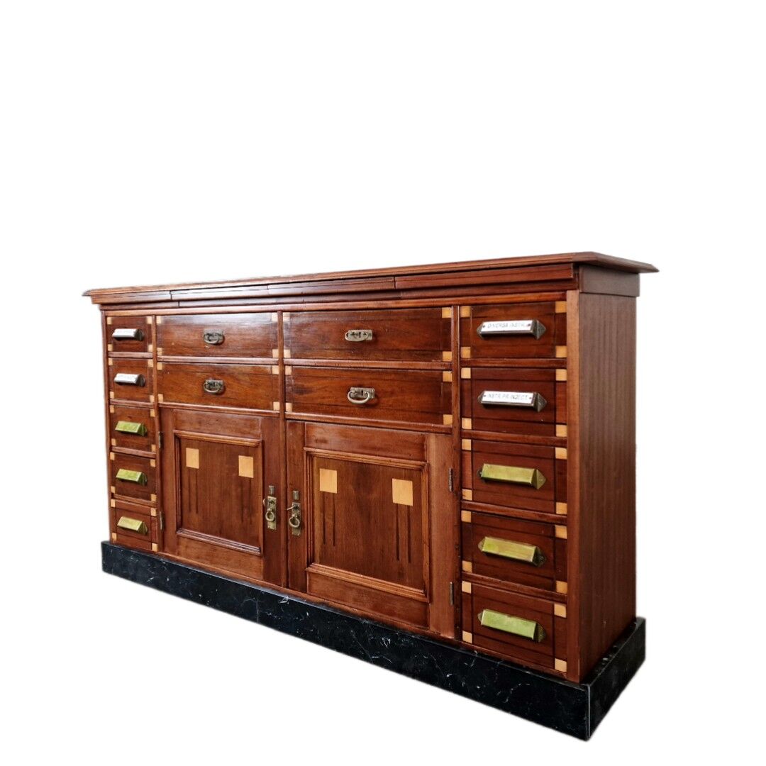 Commode d’apothicaire Art Déco en acajou, 1909