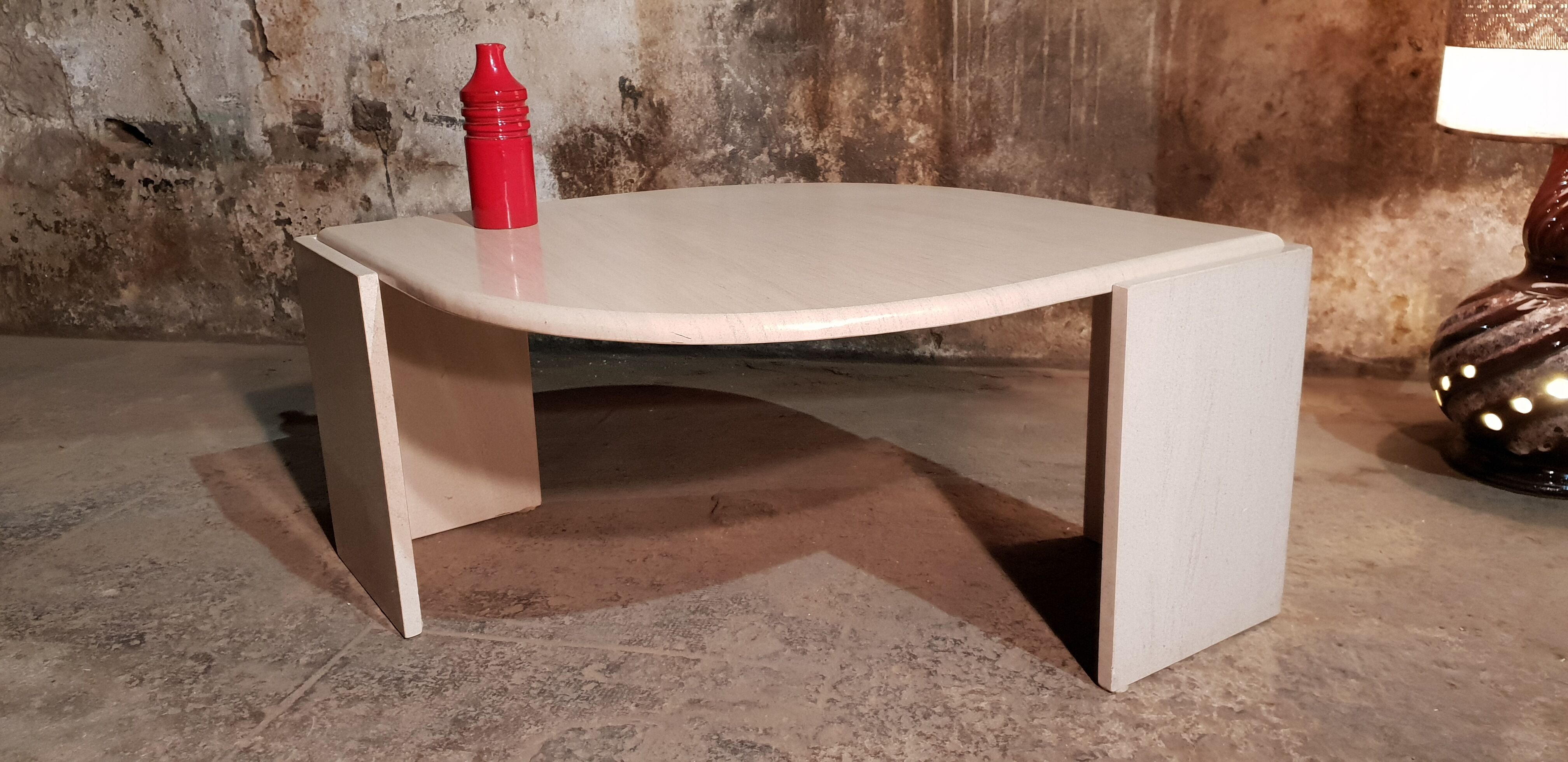 Travertine coffee table