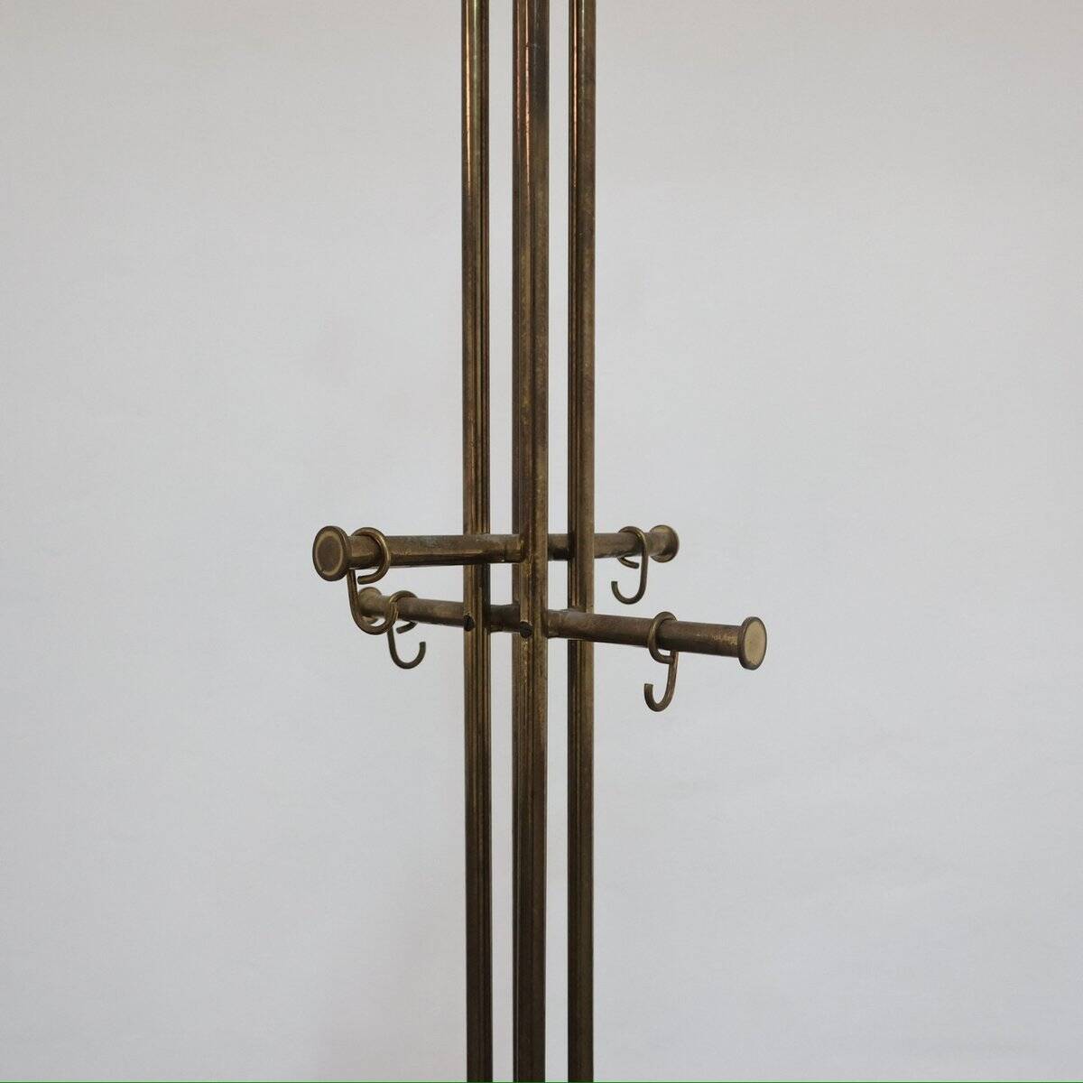 Modern Marble and Brass Coat Rack by Renato Zevi for Metalarte, 1970s