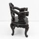 Pair of Chinese Qing Dynasty Carved Dragon Armchairs,Ebonized Hardwood,19th
