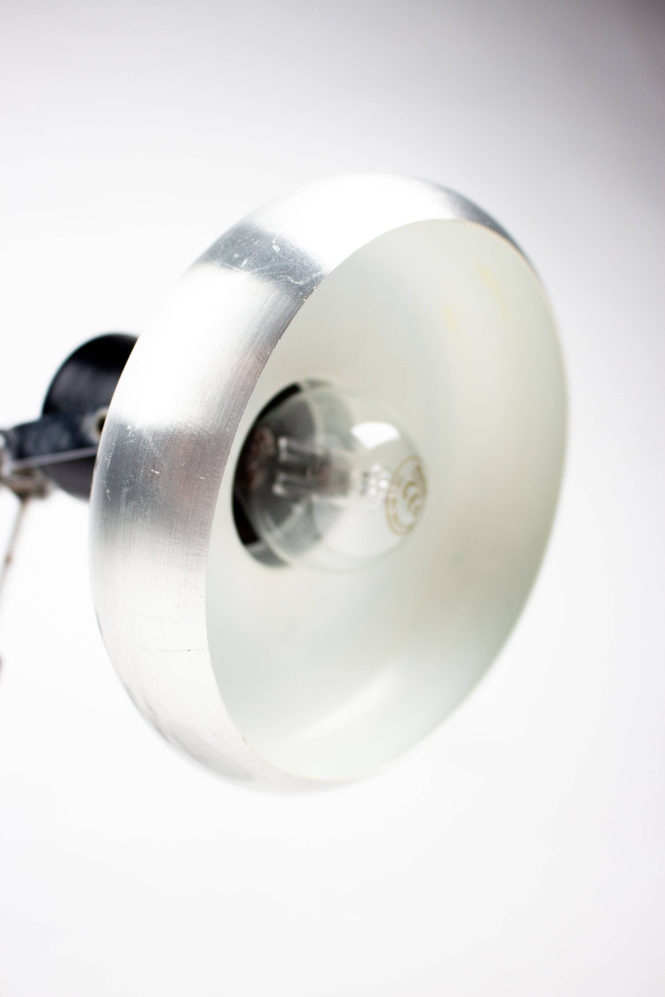 Vintage industrial chrome Aluminor lamp